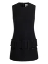 Patou Boiled Wool Mini Dress In Black