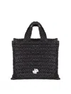 Patou Large Jp Raffia Tote Bag In Black