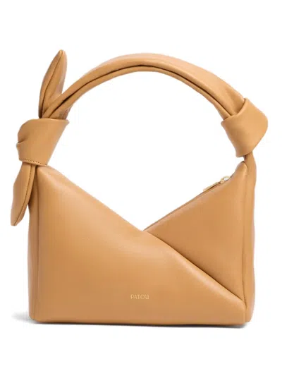Patou Bonbonnette Knot-detail Shoulder Bag In Brown