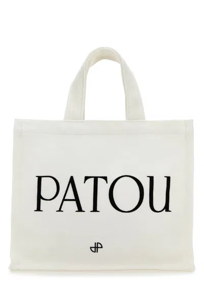 PATOU PATOU WHITE COTTON SHOPPING BAG