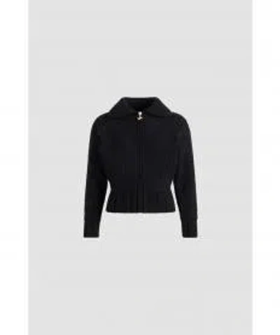 Patou Boucle Loop Zipped Blouson In Black