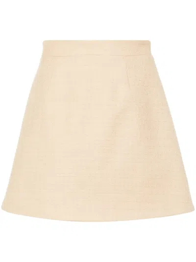 Patou Bouclé Mini Skirt In Neutrals