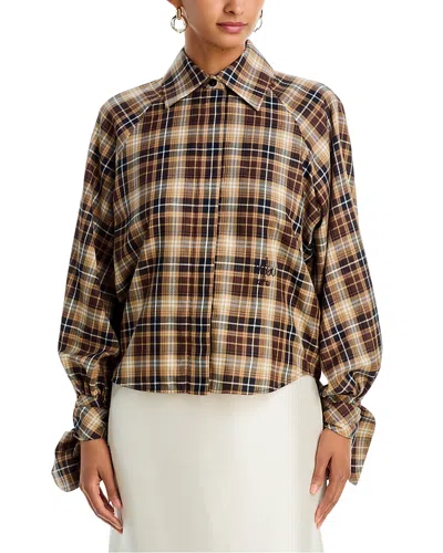 Patou Bow Collar Blouse In Brown