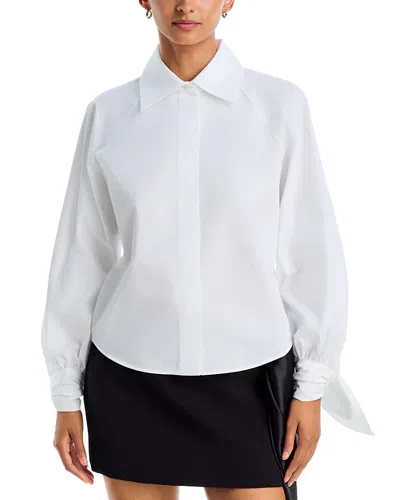 Patou Bow Collar Blouse In White