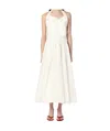 Patou Back Bow Halterneck Midi Dress In White