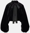 Patou Bow-detail Cotton-blend Velvet Jacket In Black