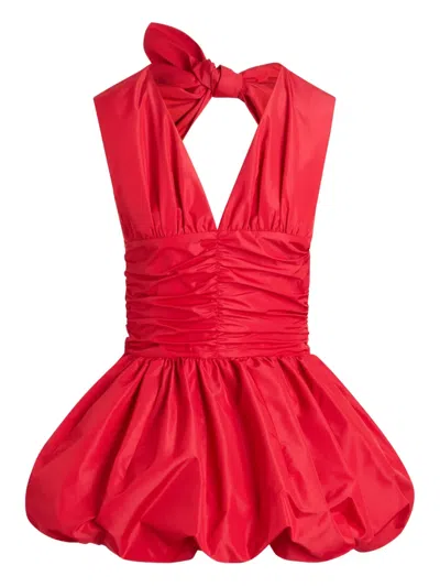 Patou Bow-detail Mini Dress In Red