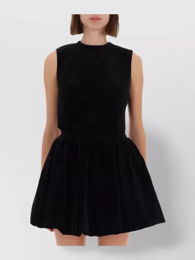 Patou Bow Detail Mini Top With Open Back In Black
