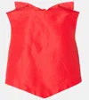 Patou Bow-detail Open-back Faille Crop Top In Red