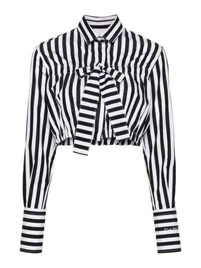 Patou Bow-detail Striped Blouse In White