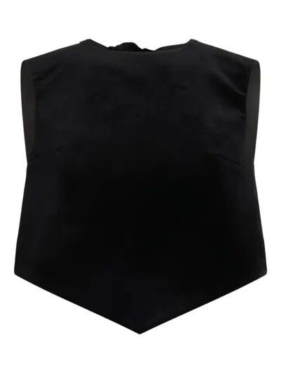 Patou Bow-detail Sleeveless Top In Black
