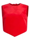 Patou Bow-detail Sleeveless Top In Red
