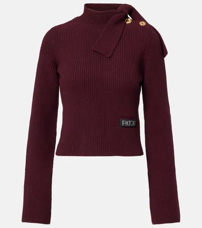 Patou Sweater Featuring Scarf Collar And Tie Detail In Animal Print