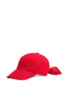 Patou Bow Tweed Baseball Cap In Red