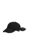 Patou Bow Tweed Baseball Cap In Black