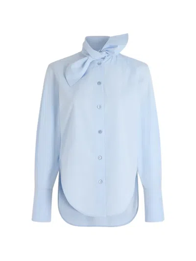 Patou Bow-collar Blouse In Blue