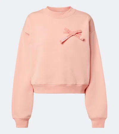 Patou Bow-detail Cotton Jersey Sweatshirt In Pink