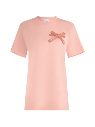 Patou Bow-detail T-shirt In Pink
