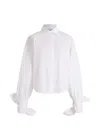 Patou Organic Cotton With Tied Sleeves Blouse In White