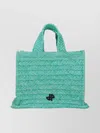 Patou Braided Tote Bag Detachable Strap In Green