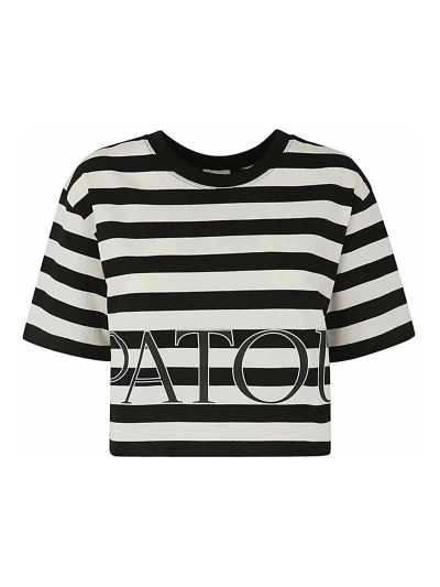 Patou Breton Cropped T-shirt In Black
