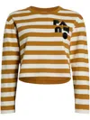 Patou Striped Cotton T-shirt In Brown