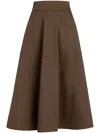 Patou Cotton Midi Skirt In Brown In Brown