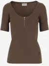 Patou Scoop-neck Ribbed Knit Top
