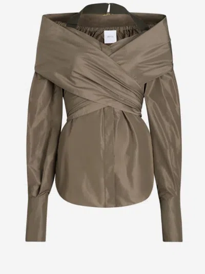 Patou Brown Wrap Blouse