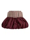 Patou Checked Ruched Virgin Wool Miniskirt In Multi