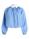Patou Bubble Blouse In Blue