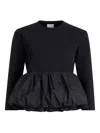 Patou Bubble-hem Top In Black