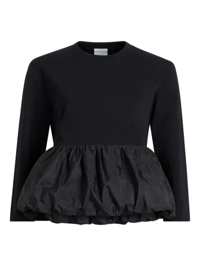 Patou Bubble-hem Top In Black