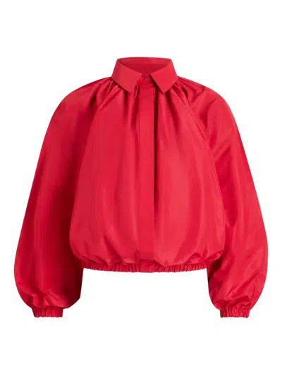 Patou Bubble-sleeve Blouse In Red
