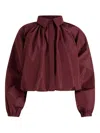 Patou Bubble-sleeve Collared Blouse In Burgundy