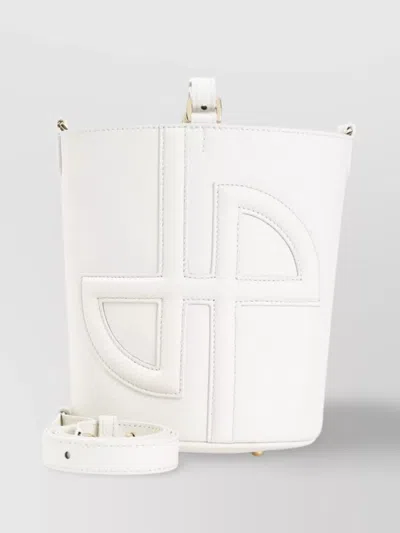 Patou Top Handle Bucket Bag Adjustable Strap In White