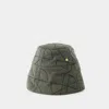 Patou Quilted Bucket Hat In Green