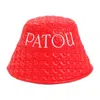 Patou Logo-embroidered Quilted Bucket Hat In Red