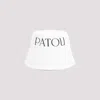 Patou White Logo Print Bucket Hat In W White