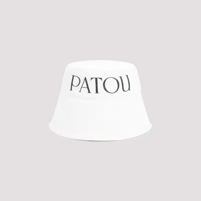 Patou Wide Brim Stitched Design Bucket Hat In Red