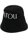 Patou Bucket Hat With Stitched Brim And Textured Fabric In Black