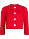 Patou Button-down Organic Cotton Cardigan In Red