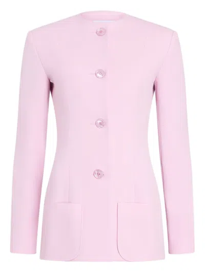 Patou Button-fastening Collarless Jacket In Pink
