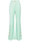 Patou Tweed Flared Trousers In Green