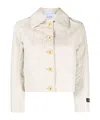 Patou Cropped Stitched Blazer With Long Sleeves In White