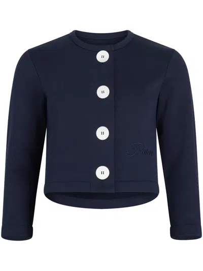 Patou Button-up Organic Cotton Cardigan In Blue