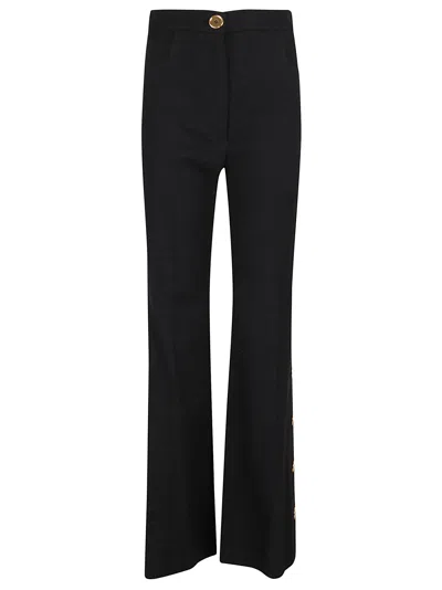Patou Buttoned Flare Trousers In B Black
