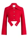 Patou Buttoned Tie-waist Jacket In Red