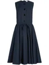 Patou Buttoned-up Midi Dress In Blue