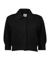 Patou Buttoned-up Wool Cardigan In Black